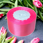 Лента атласная 5 см 25 ярдов (ярко-розовый) №05