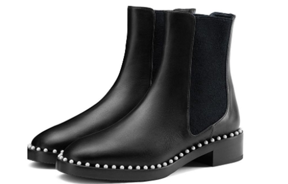 Stuart Weitzman/SW Cline Calfskin Short Chelsea Boots Women"s Black