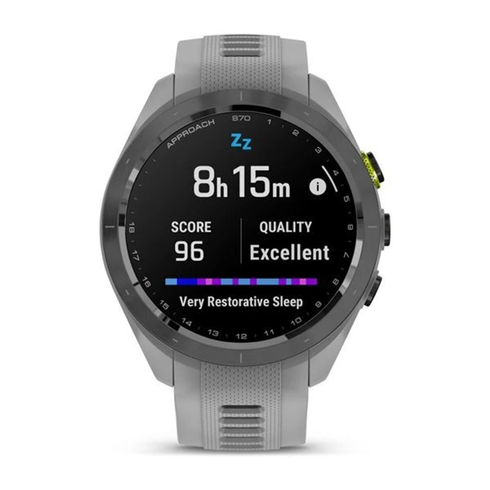 Умные часы Garmin Approach S70 (42 мм) с черным керамическим безелем и серым ремешком