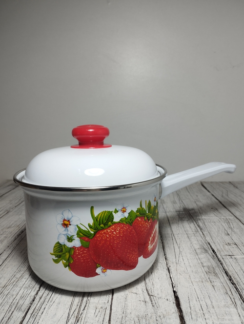 Кастрюля 1,5л цилинд с 1 руч с рис Сочная клубника16084АП