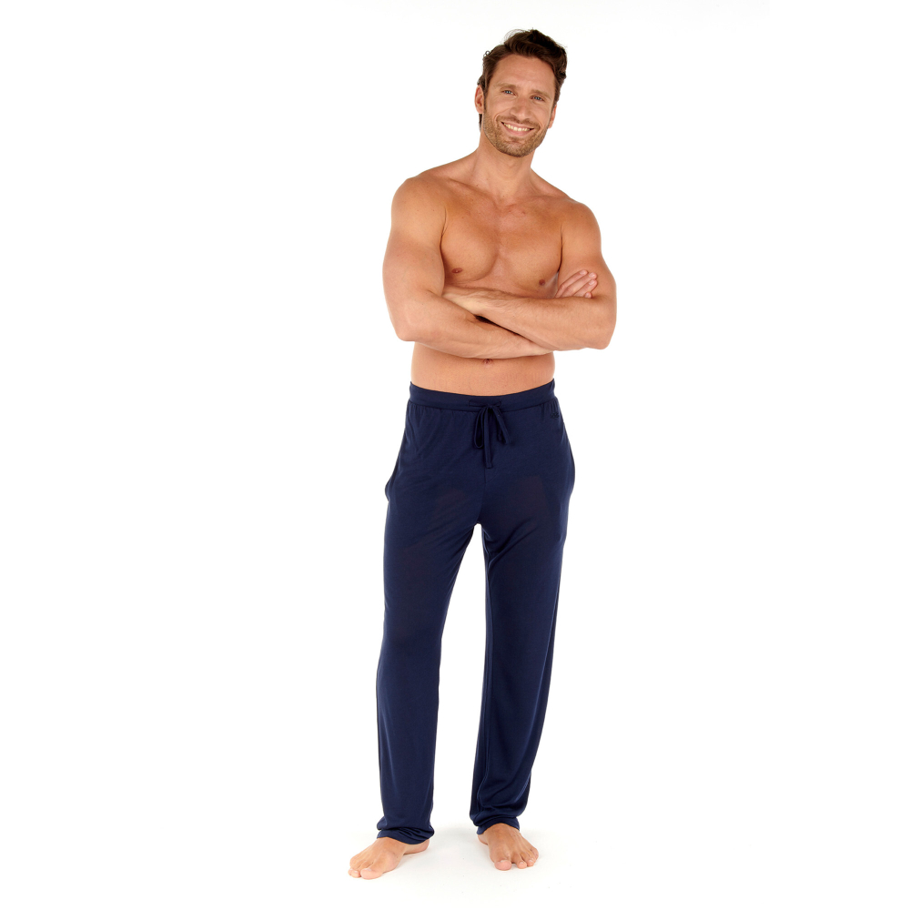 Мужские брюки домашние темно-синие HOM COCOONING Trousers 402674_4000RA