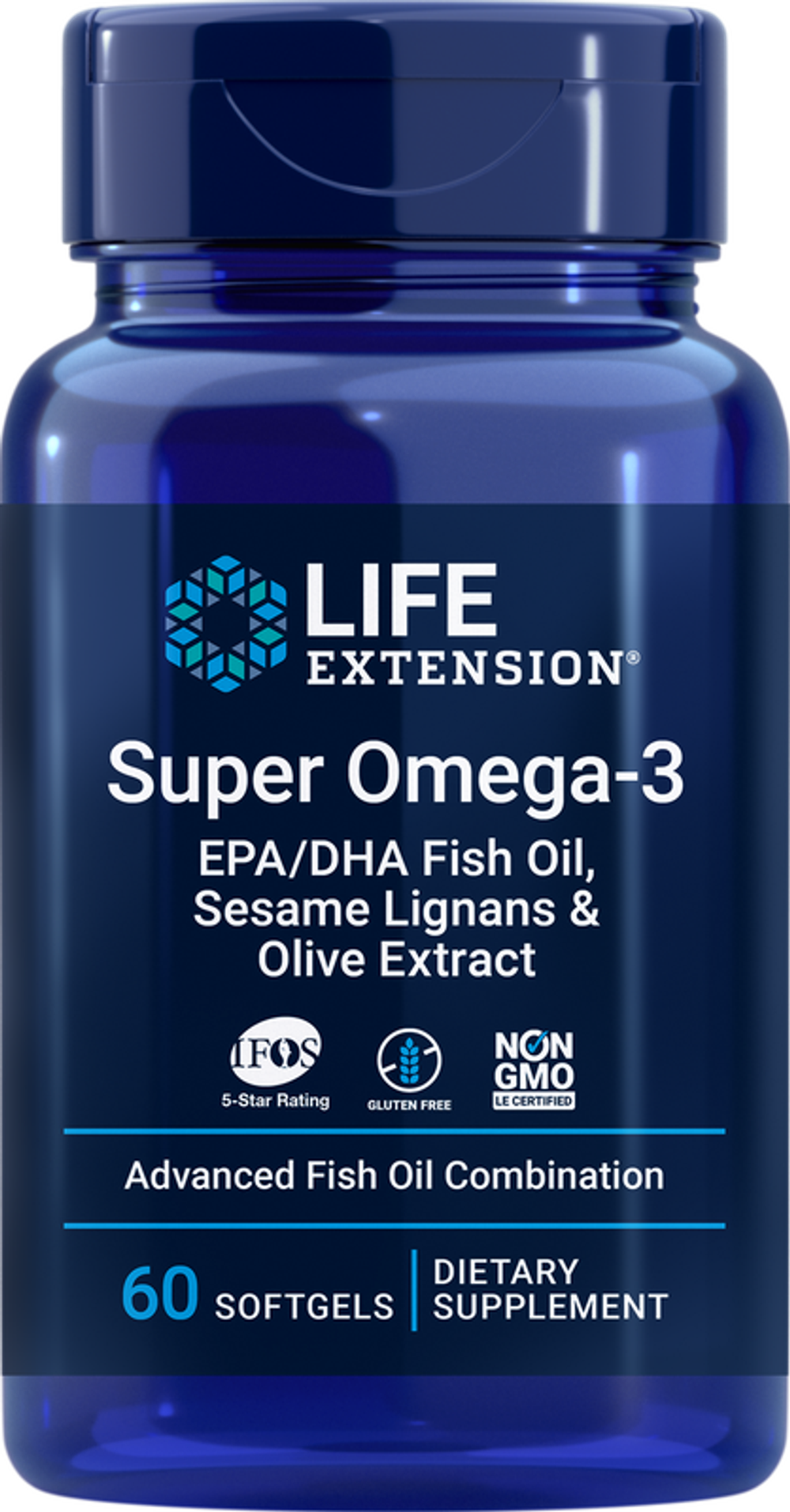 Super Omega-3 EPA/DHA Fish Oil, Sesame Lignans & Olive Extract Softgels капсулы Life Extension