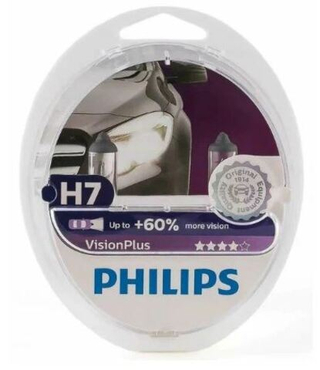 Автолампа H7 12V 55W (PX26d) Philips  +60% Vision Plus (кт2шт) P-12972VPS2 ORIGINAL