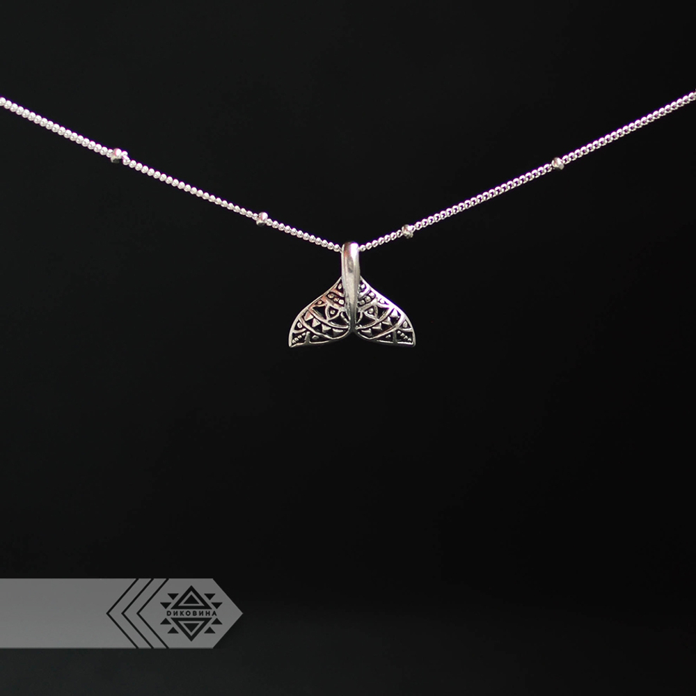 Подвеска ПЛАВНИК АЖУРНЫЙ с цепочкой, серебро