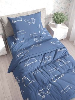 Простынь на резинке Сказка "Котики" 90х200 см, перкаль