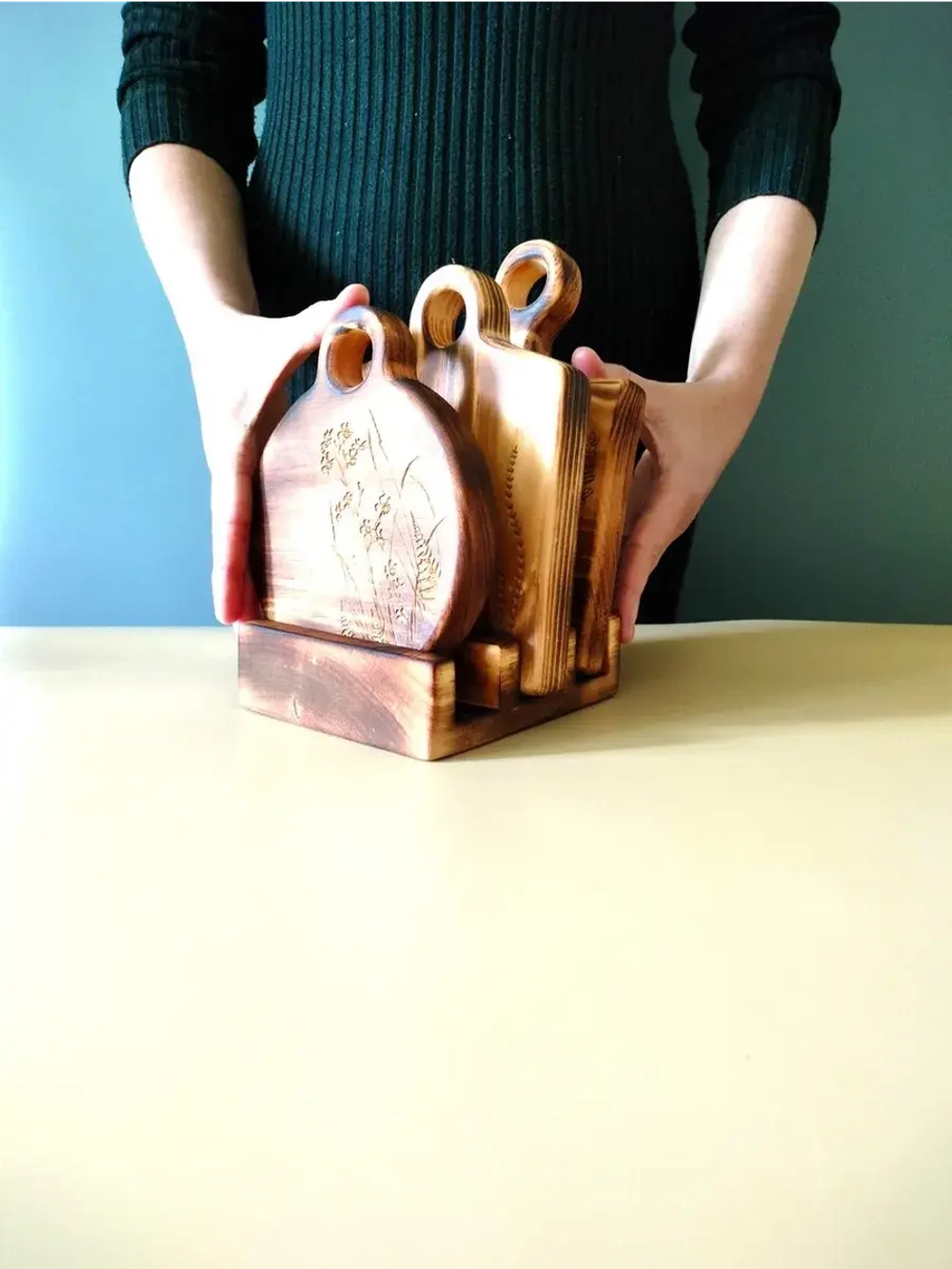 Набор досок разделочных из дерева сервировочных 3 шт.