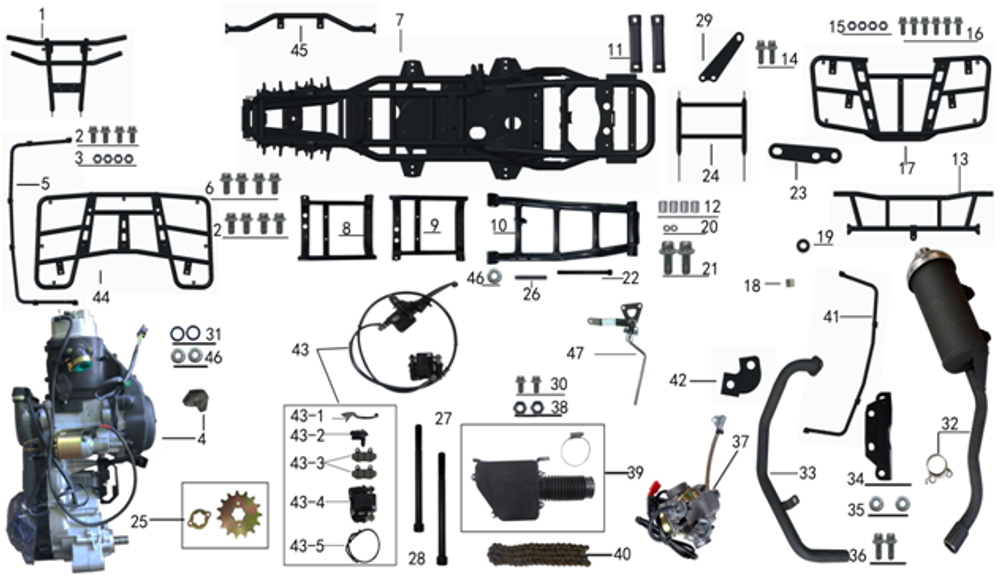 Запчасти к квадроциклу Motax Grizlik T200 | Grizlik T200 LUX. Рис. 4