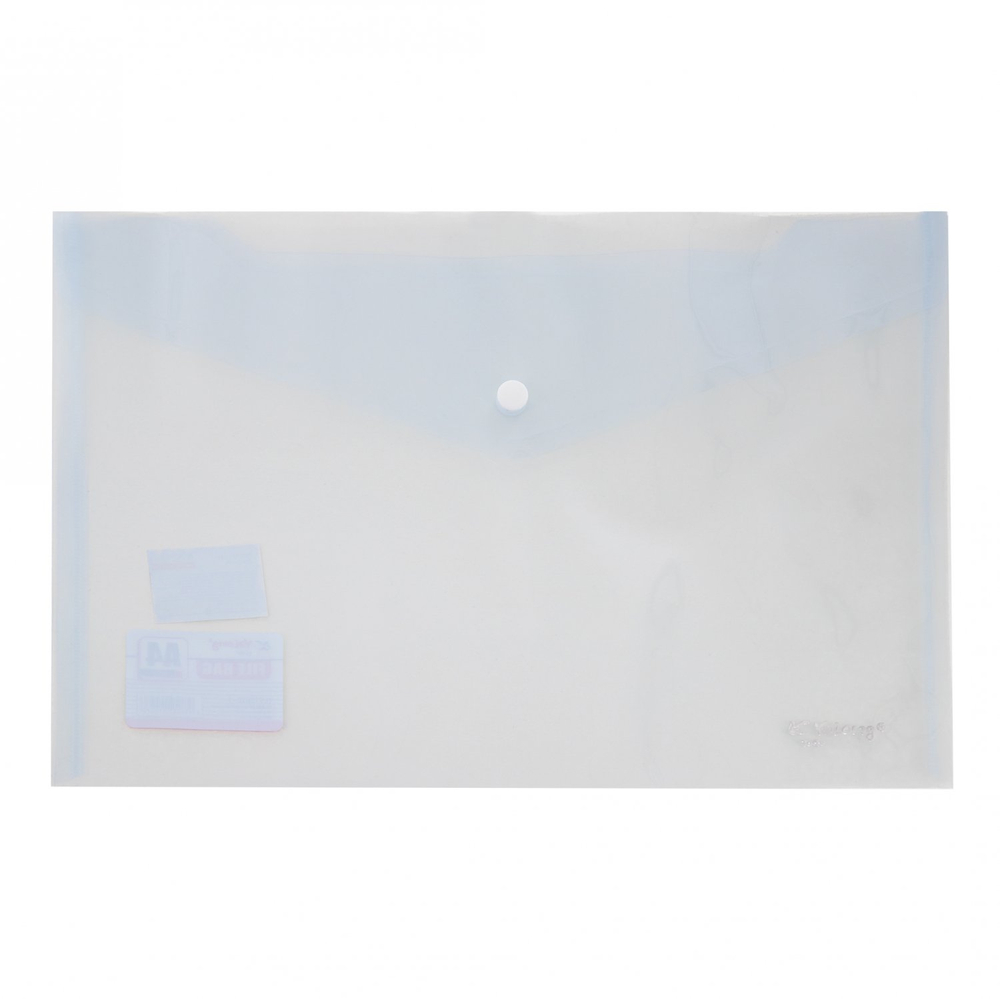 Папка-конверт на кнопке Yalong, A4, 230х330 мм, 140 мкм, ассорти в коробе, прозрачная