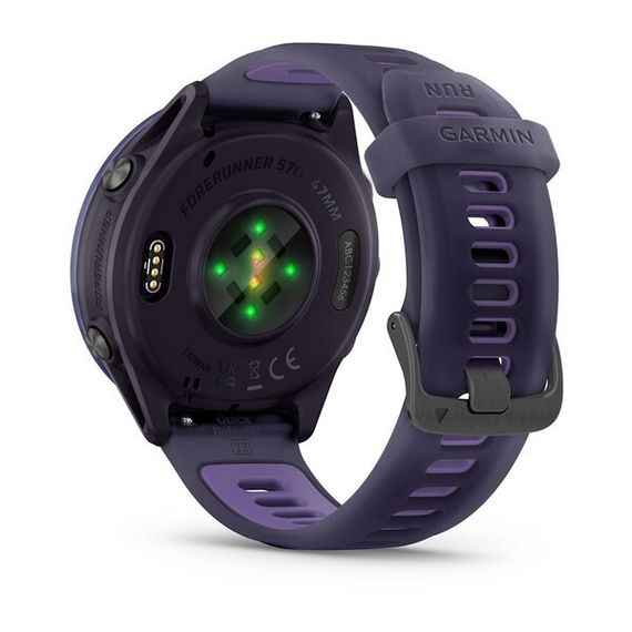 Garmin Forerunner 570 47 мм — Алюминий цвета индиго с полупрозрачным ремешком цвета имперского пурпура/индиго