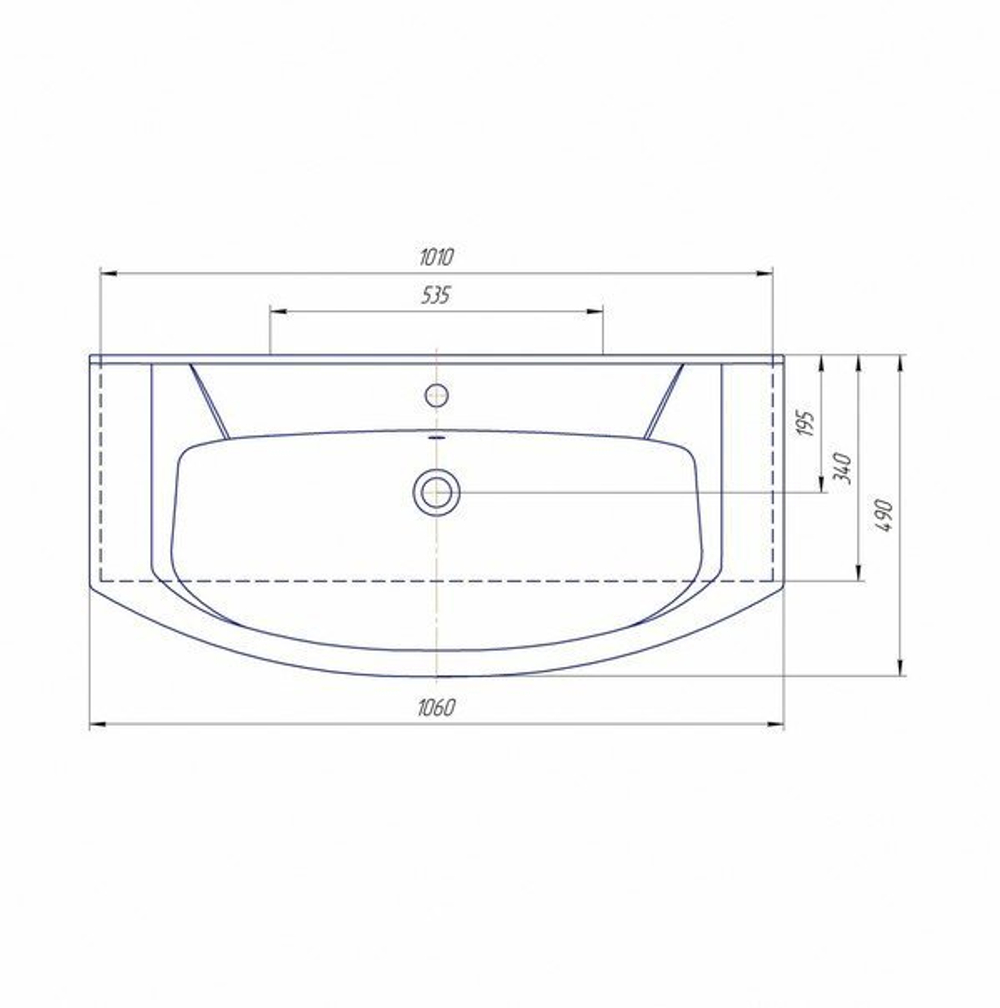 Тумба MISTY Балтика - 105 Тумба прямая c умывальником