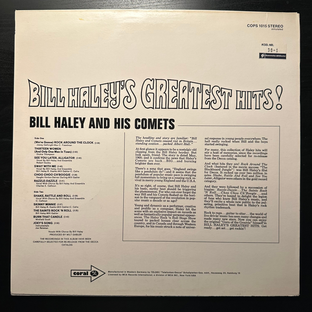 Bill Haley And His Comets - Bill Haley's Greatest Hits! (Германия)