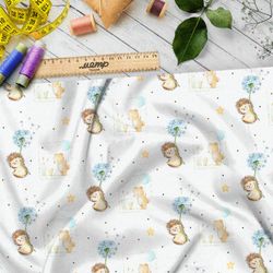 Ткань мембрана радостные ёжики и добрые мишки