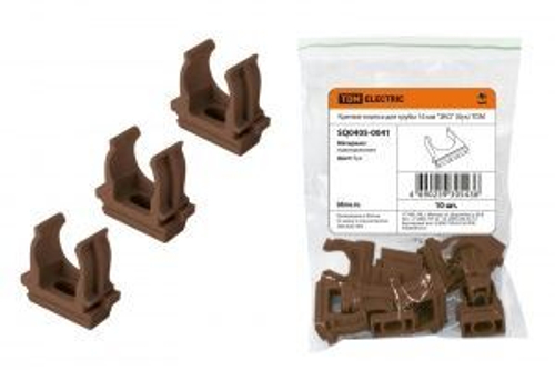 Крепеж-клипса для трубы 20 мм (10шт) "ЭКО" (бук) TDM