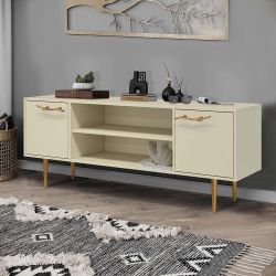 Тумба под ТВ Арт Колор matte 155см Стайл Голд Серый шелк матовый