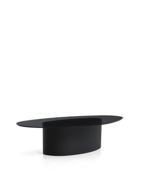 Журнальный столик Olir из черной стали и стекла 140 x 80 см