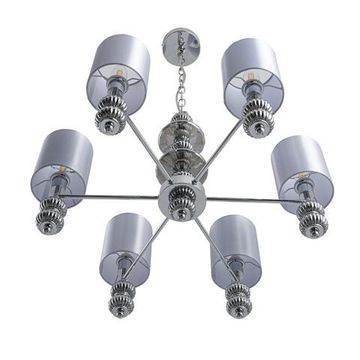 8338/6 MODERNI хром/серый, металл/стекло/текстиль Люстра E14 6*40W 220V ILMIRA