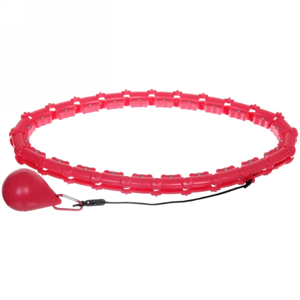 Обруч спортивный регулируемый «Fitness» 24 части (длина окружности 130 см) с утяжелением, розовый