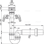 Сифон для мойки AlcaPlast A820-DN50