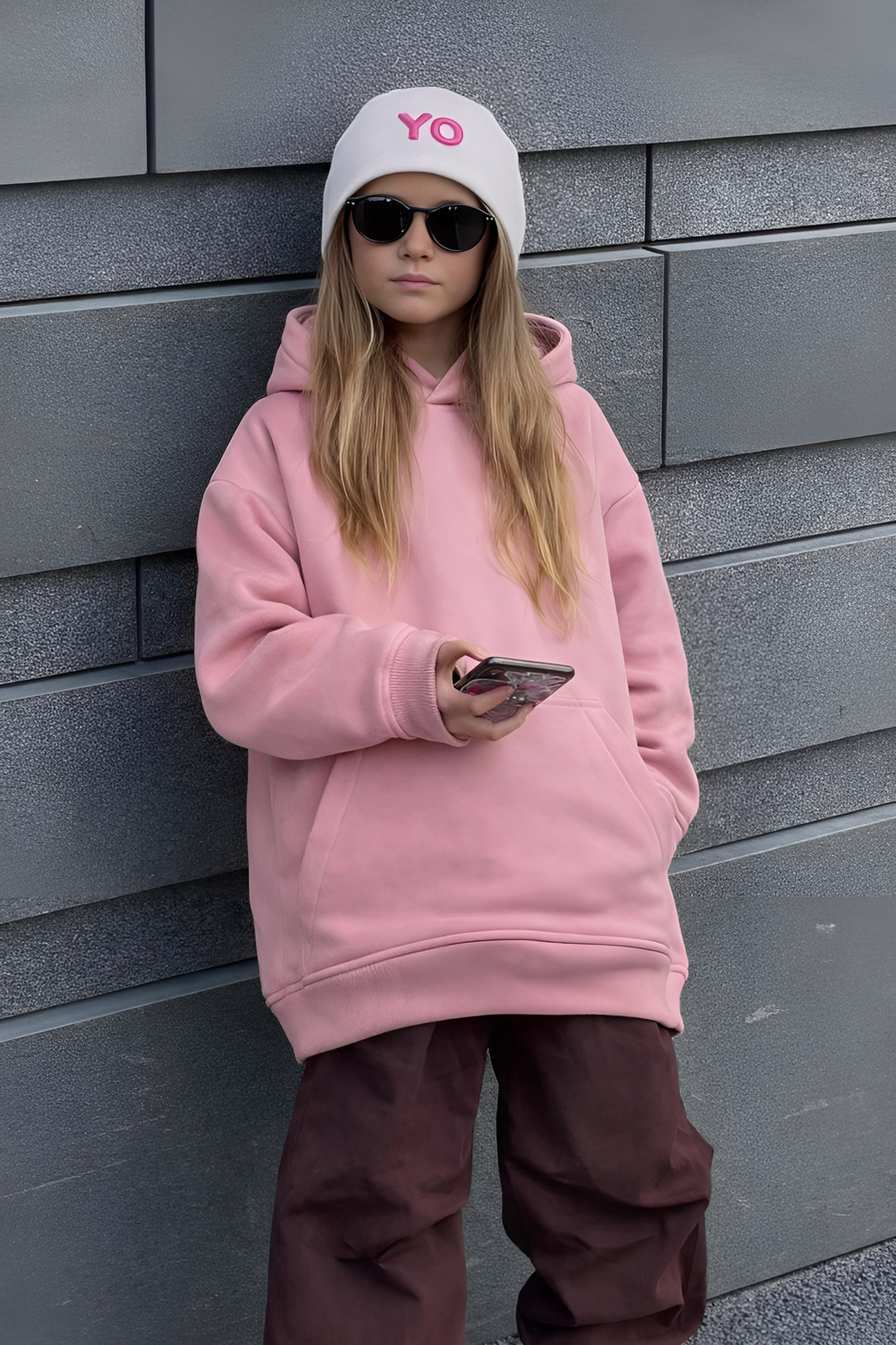 Толстовка с капюшоном для девочки  "Basic" красный