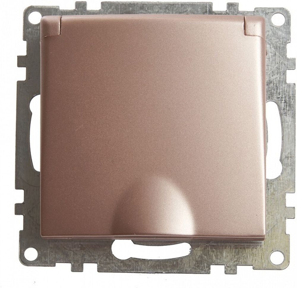 Розетка с заземлением и со шторкой, без рамки с крышкой Stekker Катрин 39594