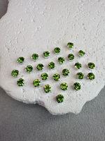 Шатоны 4 мм, Салатовый в серебре, 25 шт