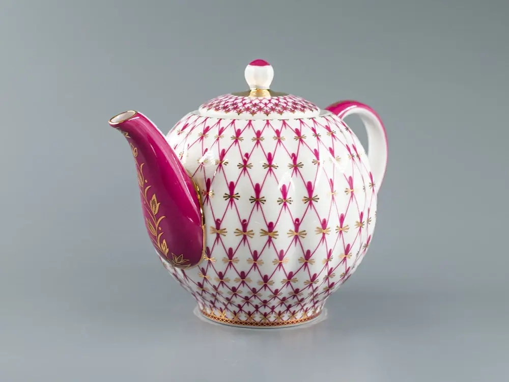 Чайник заварочный форма Тюльпан рисунок Сетка-Блюз 2 арт. 80.86209.00.1