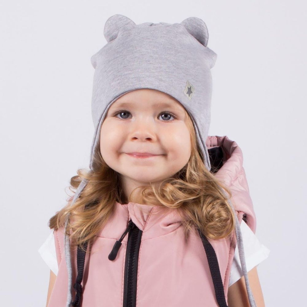 Шапка для девочек серый/звёздочка, р-р 42-46 5188927 Шапка для девочек серый/звёздочка, р-р 42-46 5188927