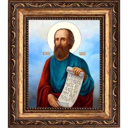 Елисей Святой пророк чудотворец. Икона на холсте.