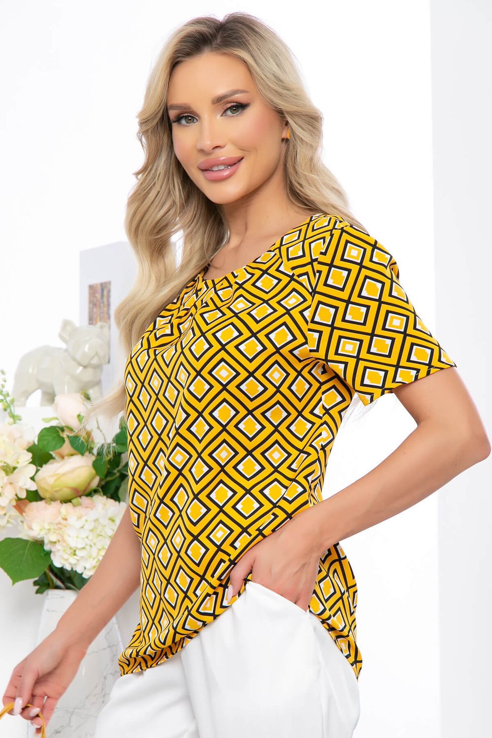 Блуза "Нильда" (горчица) Б5397 LT Collection