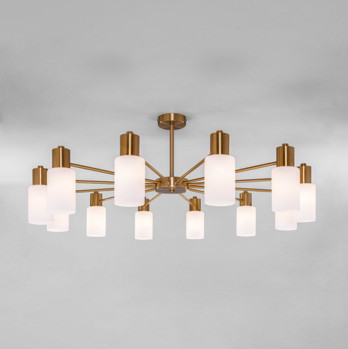 Умная потолочная люстра со стеклянными плафонами 70160/12 латунь