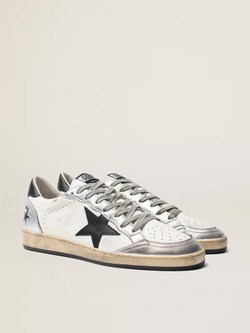 Ball Star in leather with silver inserts and black leather star