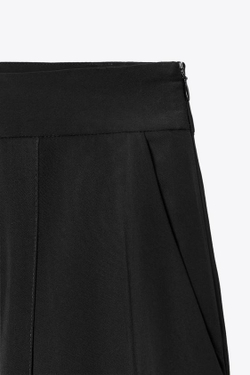 ZARA БРЮКИ С ЗАЩИПАМИ ИЗ ТЕКУЧЕЙ ТКАНИ — ZW COLLECTION, ЧЕРНЫЙ