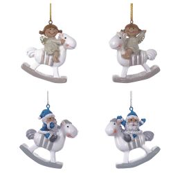 GAEM Фигурка декоративная подвесная "Ангел/Дед Мороз", L5,5 W2 H6 см, 4в.