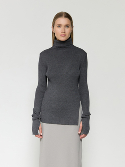 Водолазка с разрезом их хлопка