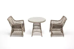 "Эспрессо-80 L" обеденная группа плетеная, цвет бежевый