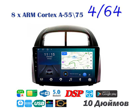 Topway TS10 4+32GB 8 ядер для Toyota Passo 2006-2010