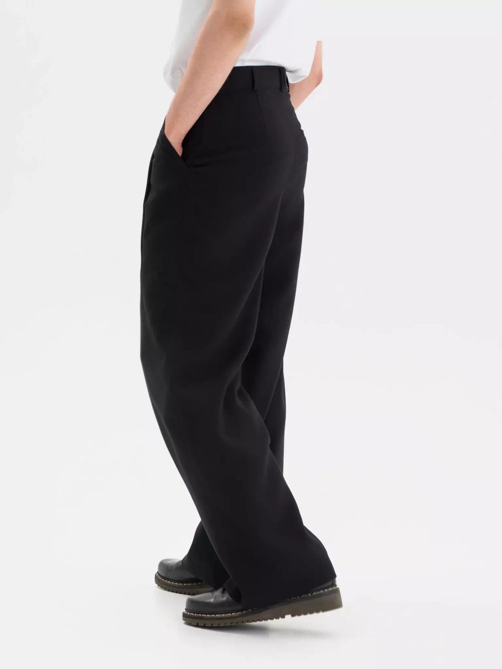 Брюки FOS Широкие из вискозы Черные