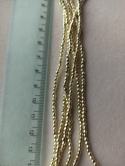 гшо2-з Гематит шар огранка 2мм, золото, нить 19см