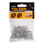 TOLSEN (TT43007) Набор заклепок алюминиевых, 3,2 х 6,4 мм, 50 шт