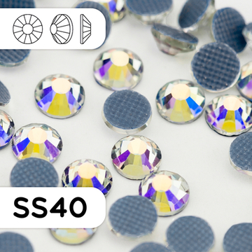 Горячие (термоклеевые) стразы из стекла ss40, 144 шт, цвет Crystal AB