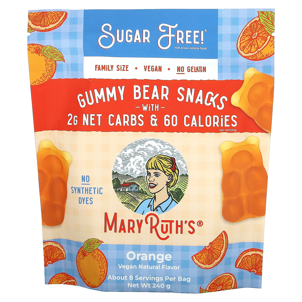 MaryRuth's, снек в виде жевательных мишек, со вкусом апельсина, 240 г