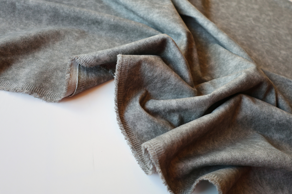 СЕРЫЙ - Хлопок твил ВАРЕНКА с ВЕЛЮР-ЭФФЕКТОМ (1362 Евгения)