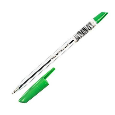 Ручка шарик. CORONA PLUS 0,7 мм зелен. прозр. корп.