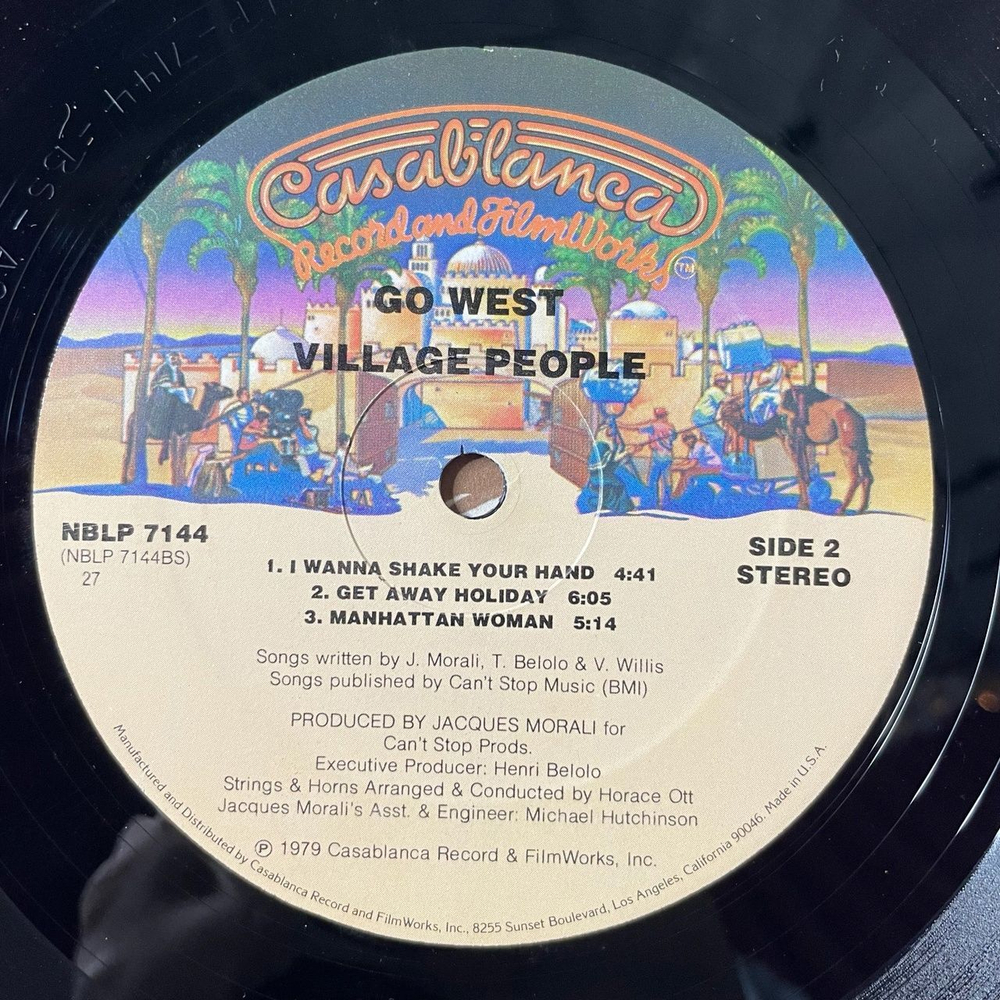 Винтажная виниловая пластинка LP Village People Go West (USA 1979) (Poster)