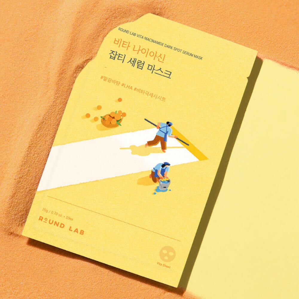 Тканевая маска с ниацинамидом против пигментации Round Lab Vita Niacinamide Dark Spot Serum Mask