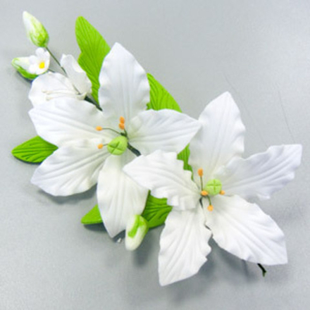 Сахаристые украшения Букет белые лилии, 1шт Италика