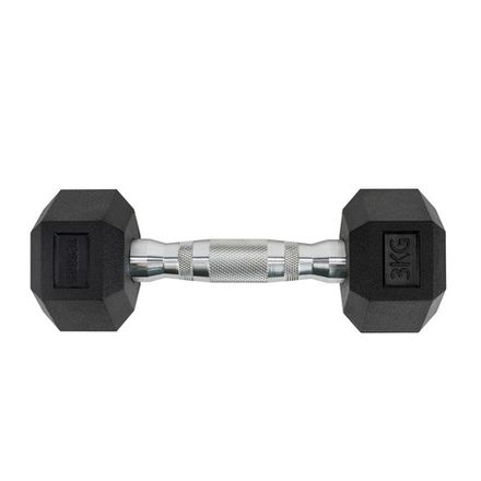 Гантель TORRES 3 кг, PL51903, металл в резиновой оболочке, форма шестигранник, черный