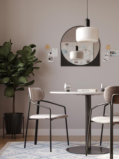 Стул ror, round, велюр, черный/серый