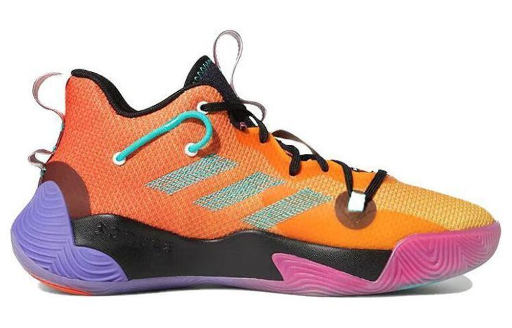 Adidas Harden Stepback 3 sports comfortable non-slip wear-resistant mid-top basketball shoes men's orange purple black