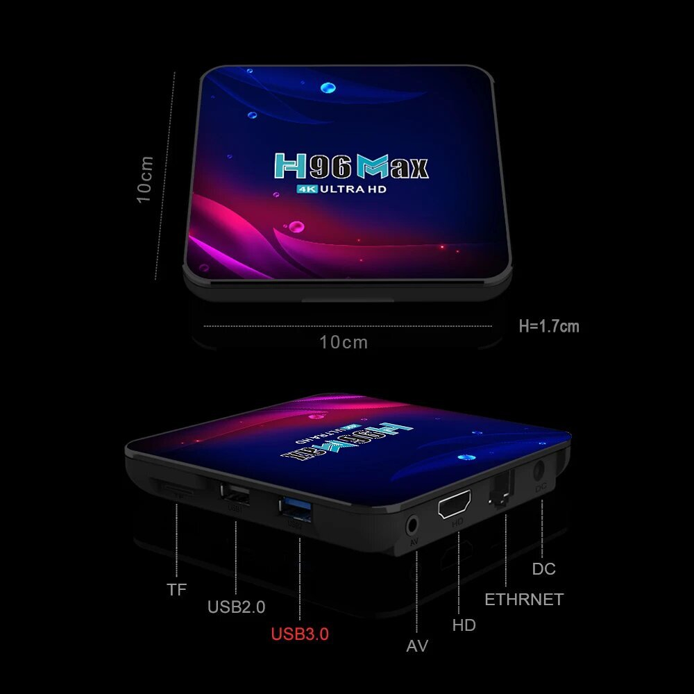 Смарт-ТВ H96 Max V11, Android 11, 4 + 64 ГБ, 4K, 4GB 64GB
